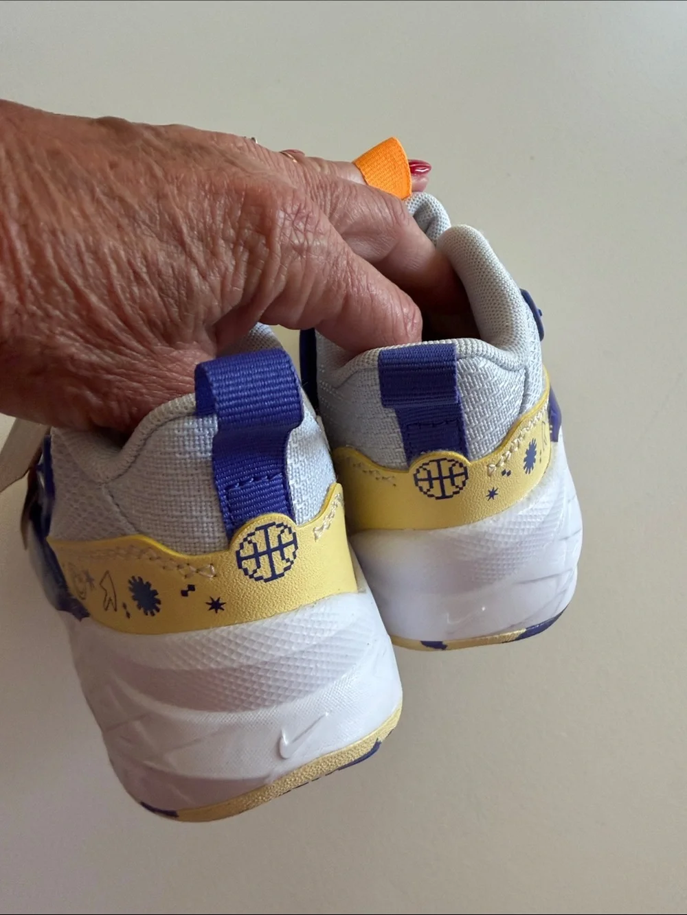 Nike Kids White, Purple & Yellow Slip-On Sneakers Sz 12C.  New. Tub7